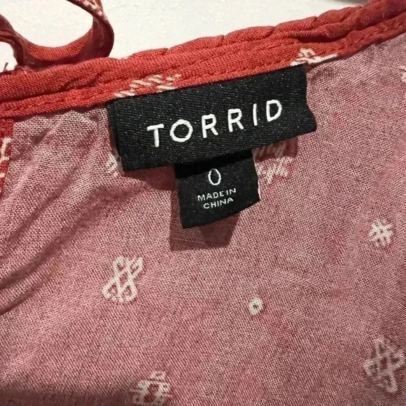 TORRID CHALLIS BRAIDED SLEEVELESS TANK SIZE 0 - Picture 7 of 7